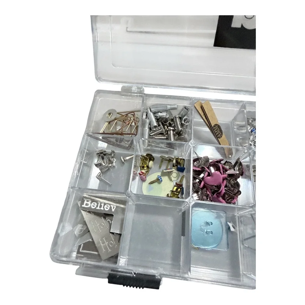 Making‎ Memories Embellishment Lot Brad Bars Fasteners Charms Rhinestones